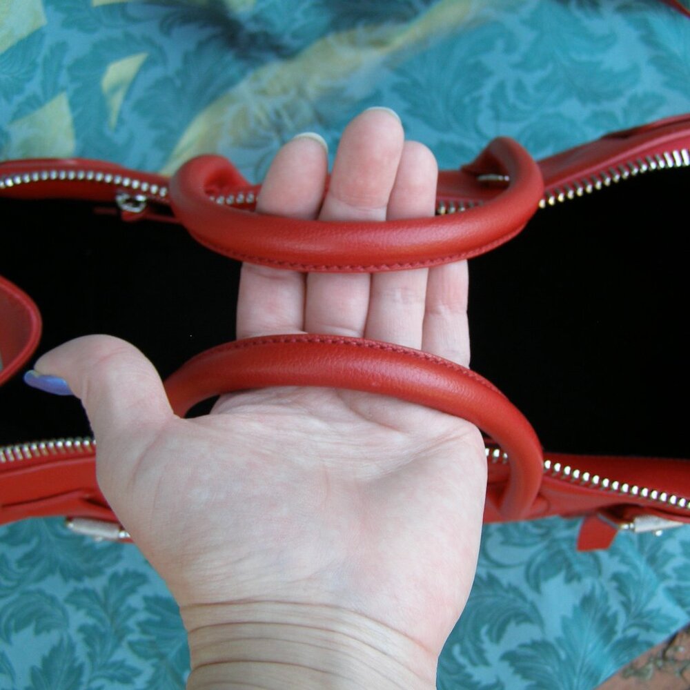 $3500 STUNNING RALPH LAUREN RICKY 40 LARGE CALFSKIN SATCHEL RED BAG - Picture 11 of 16